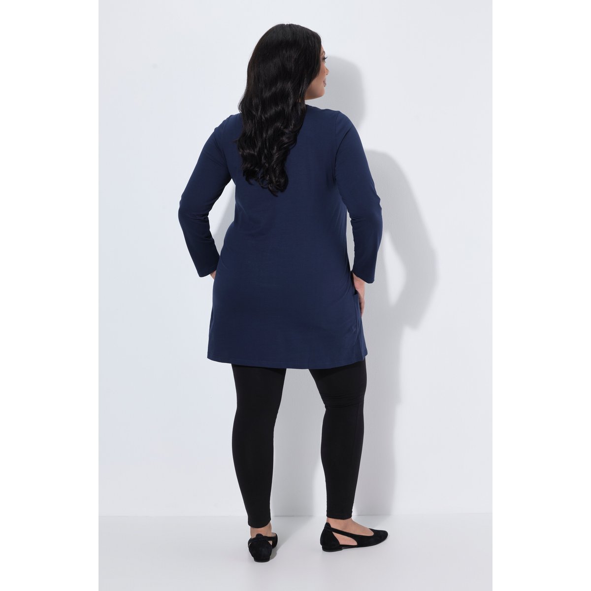 T-shirt long avec poches marine, ULLA POPKEN