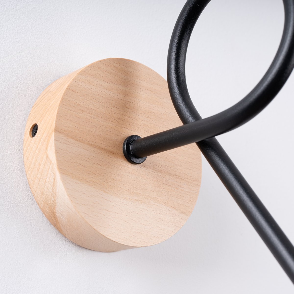 Applique Acier Noir/Bois Naturel E27 1 Ember noir, EDEN