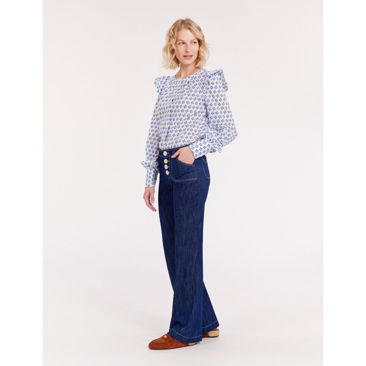 Pantalon charlotte bleu, INES DE LA FRESSANGE PARIS