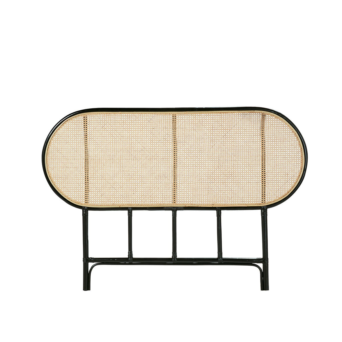 Tête de lit en rotin et cannage 160 cm AVA noir, BERAH GETAH