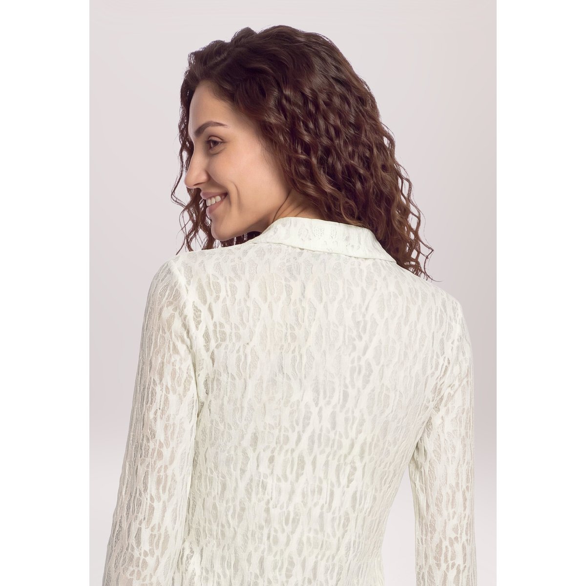 T-shirt façon blouse en dentelle eggnog, CARTOON