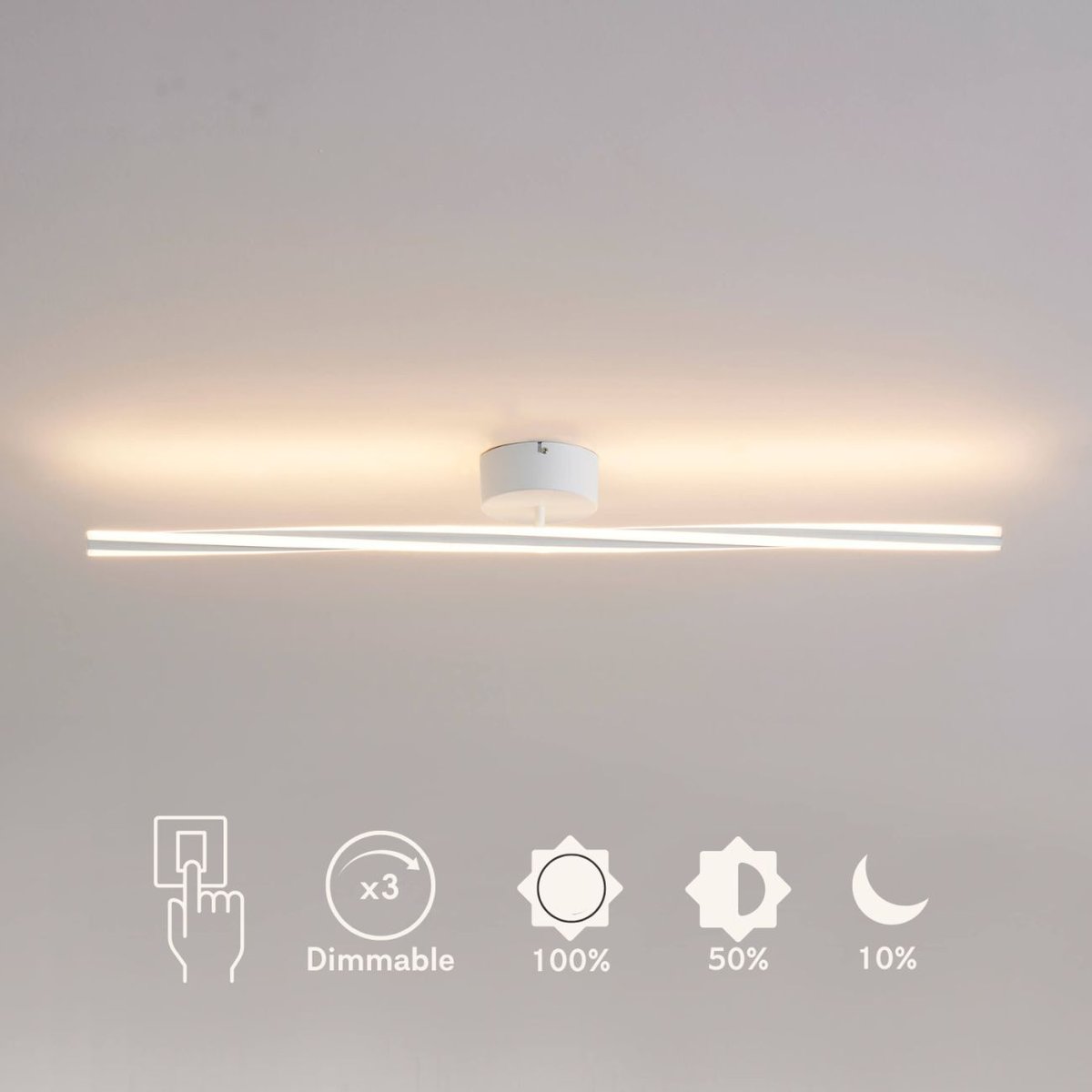 Applique ou plafonnier LED aluminium - ELLA blanc, KOSILUM