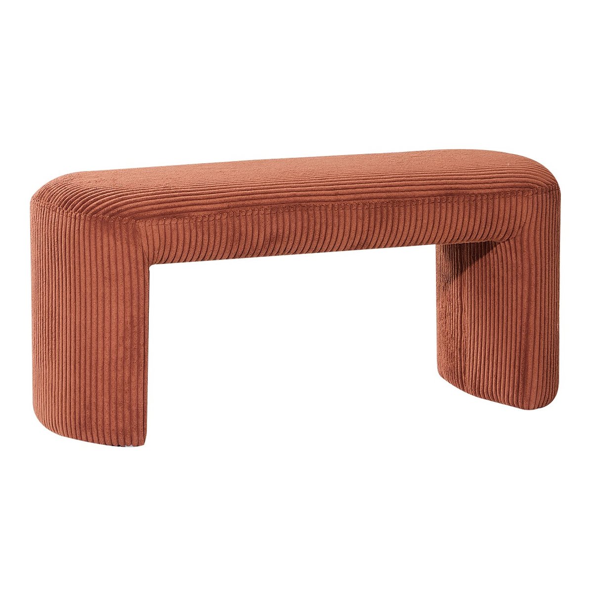 Banc style scandinave, velours côtelé, RIGA terracotta, NORDLYS