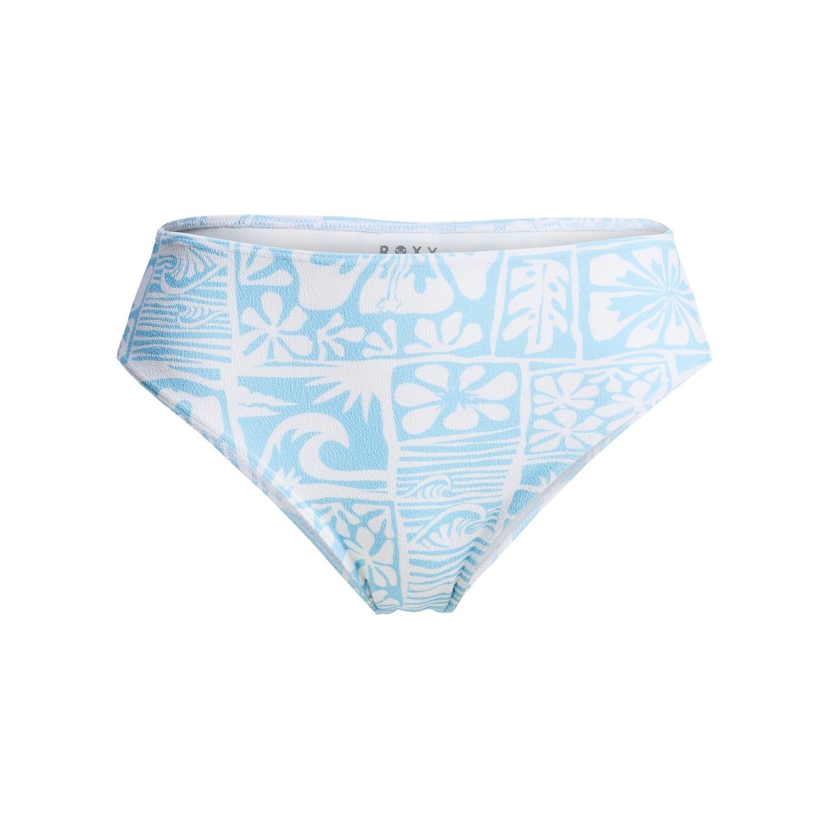 Bas de maillot de bain culotte bikini FLOWERS WAVE MID WAIST MOD. bleu sky blue surfenirs, ROXY