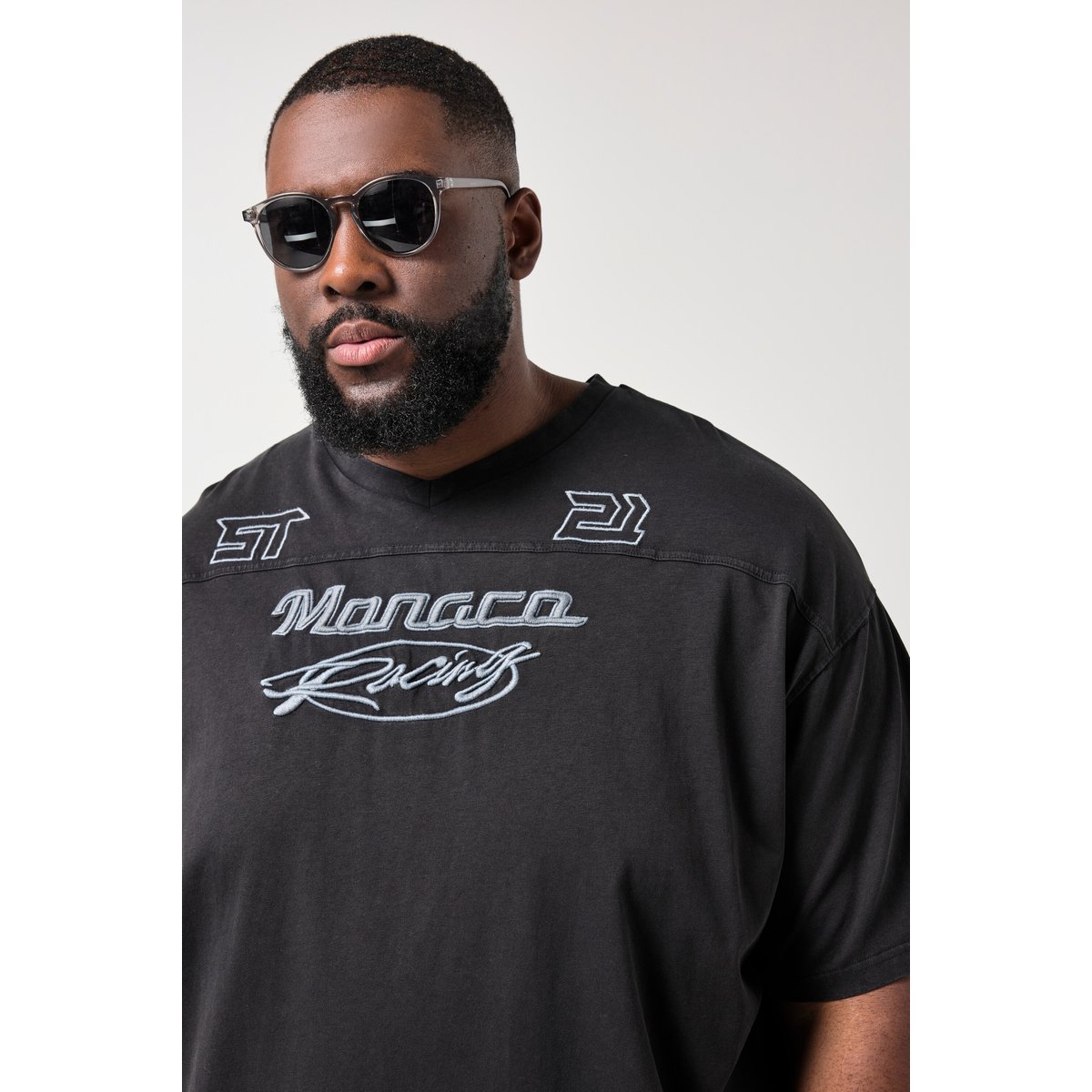 T-shirt oversize noir, STHUGE