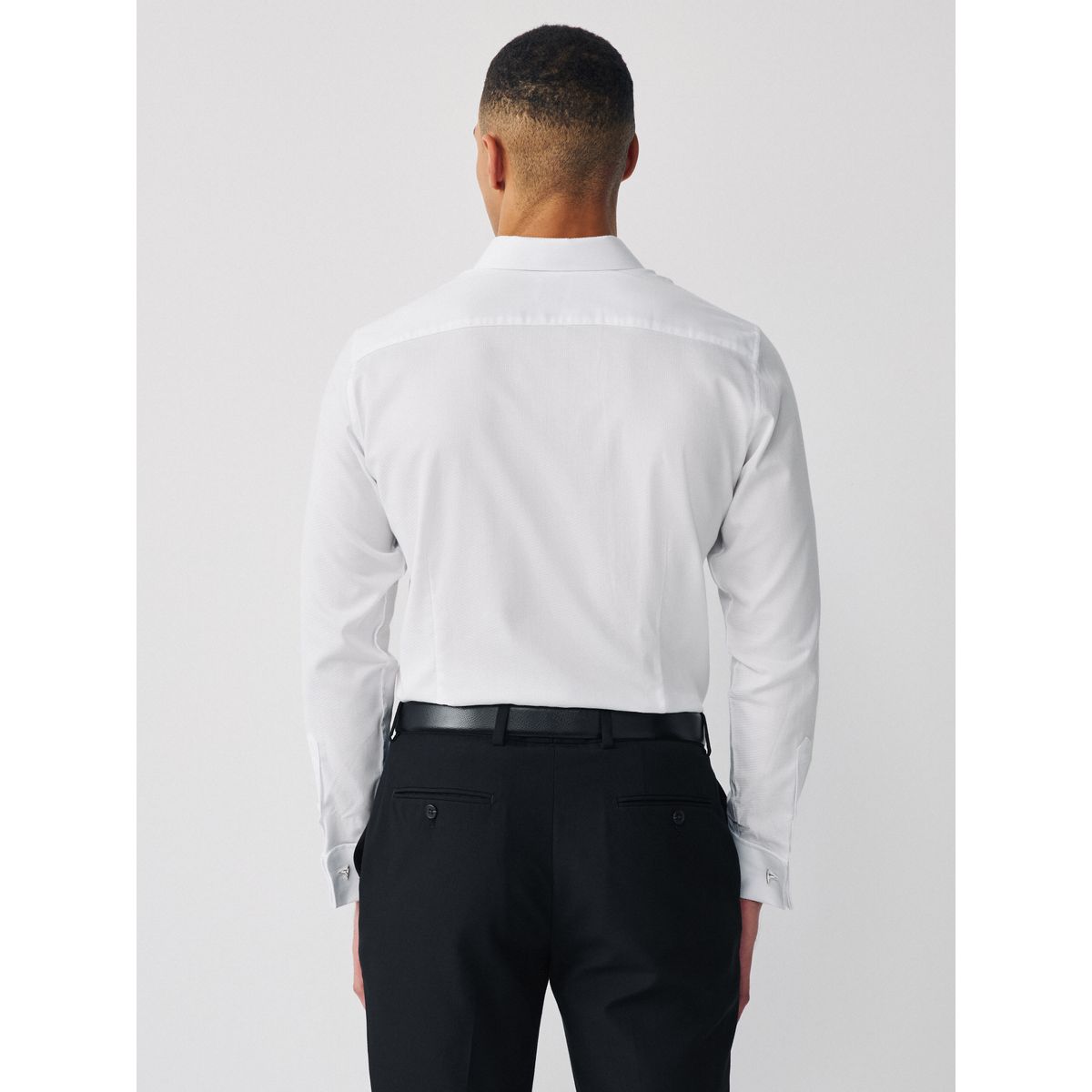 Chemise habillée texturée coton majoritaire blanc, NEXT