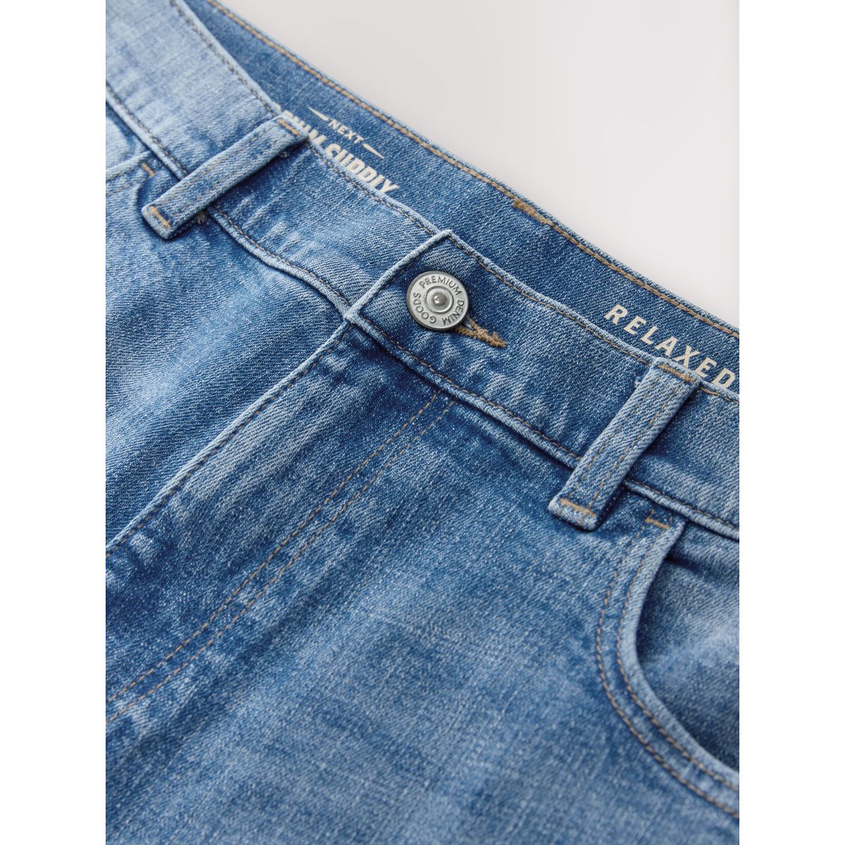 Jean stretch classique décontracté fuselé hachurage bleu clair, NEXT