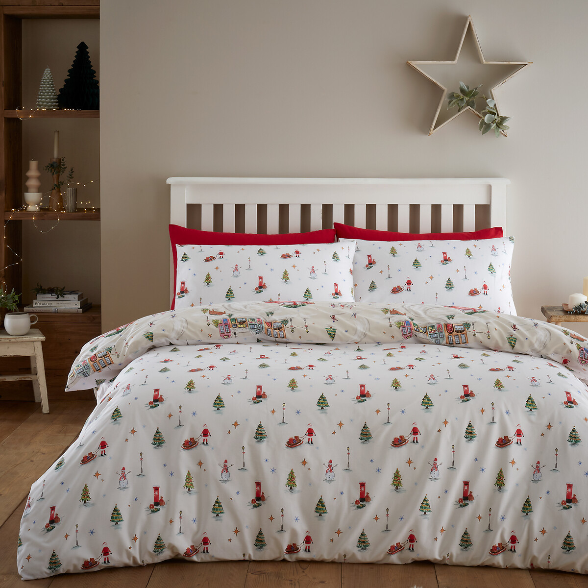 Christmas Town Duvet Cover and Pillowcase Set natural, CATHERINE LANSFIELD