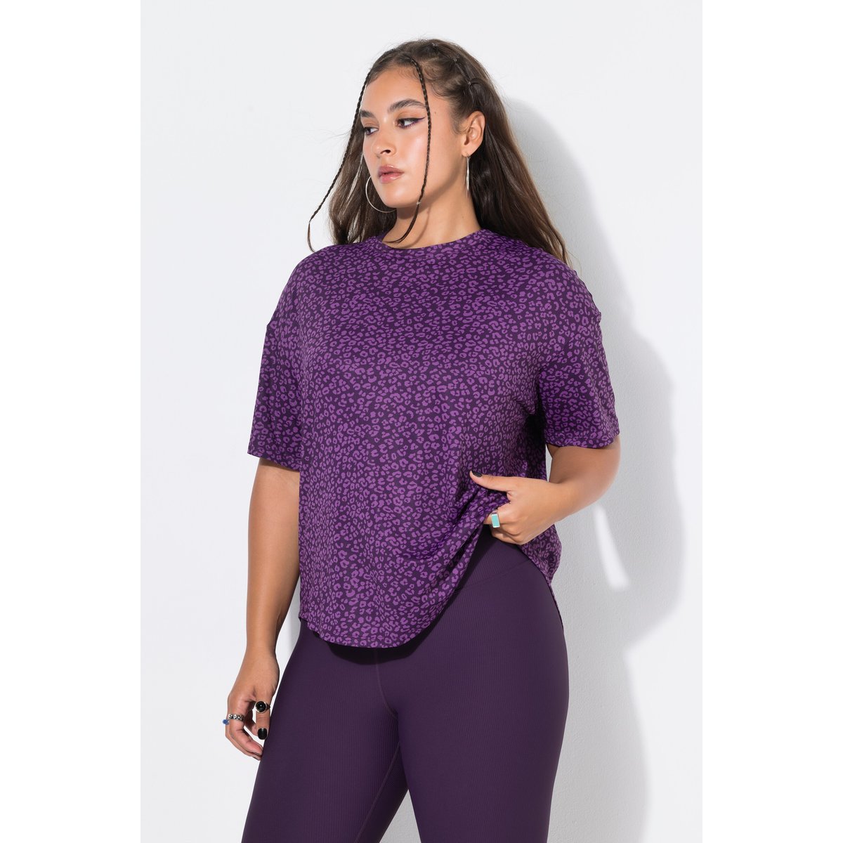 T-shirt de sport oversize, imprimé au dos aubergine, STUDIO UNTOLD