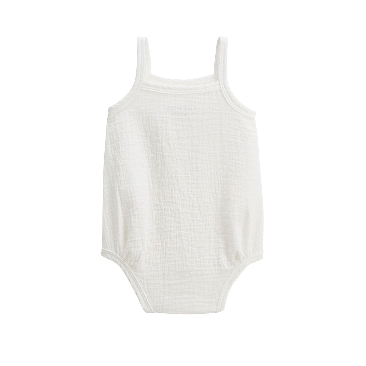 Lot de 2 barboteuses bloomer bébé en gaze de coton Praline ecru, PETIT BEGUIN