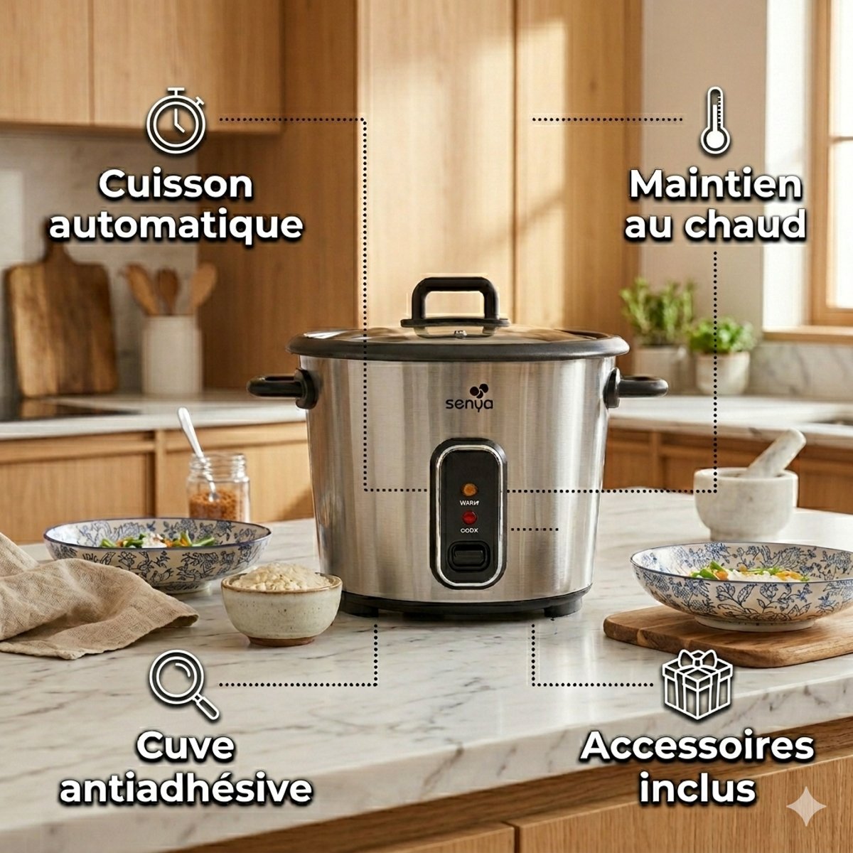 Cuiseur à riz SYCK-RC005 Perfect Rice 1.8L gris, SENYA