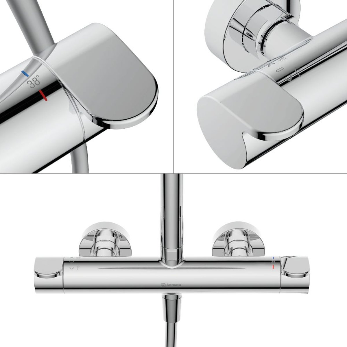 Lot de 2 colonnes de douche thermostatique, ICONE chrome, SENSEA