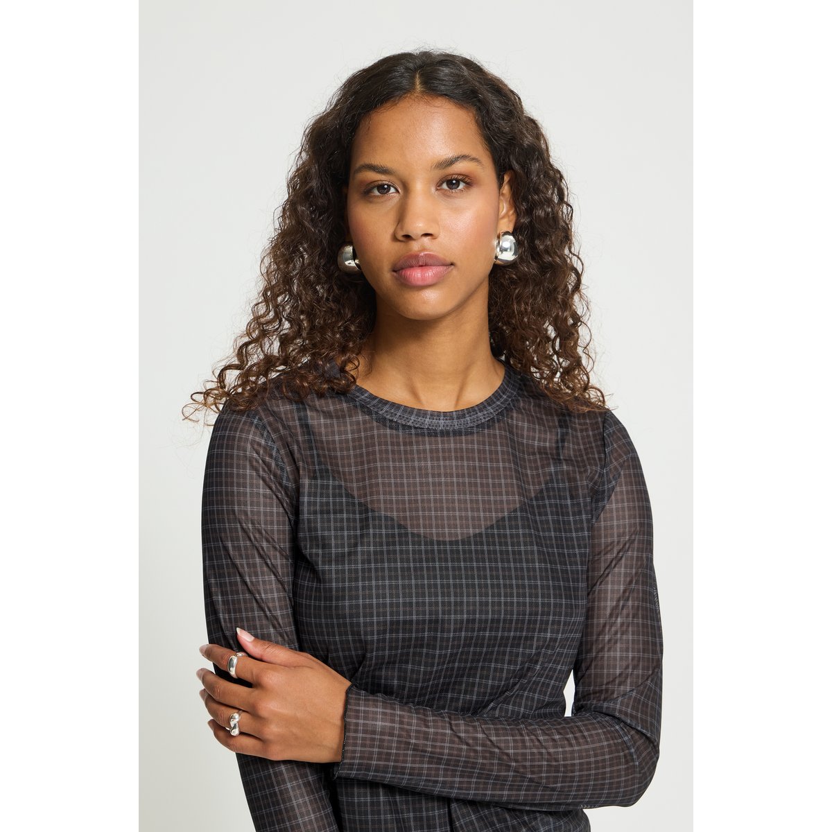 Blouse à manches longues gris anthracite, ICHI