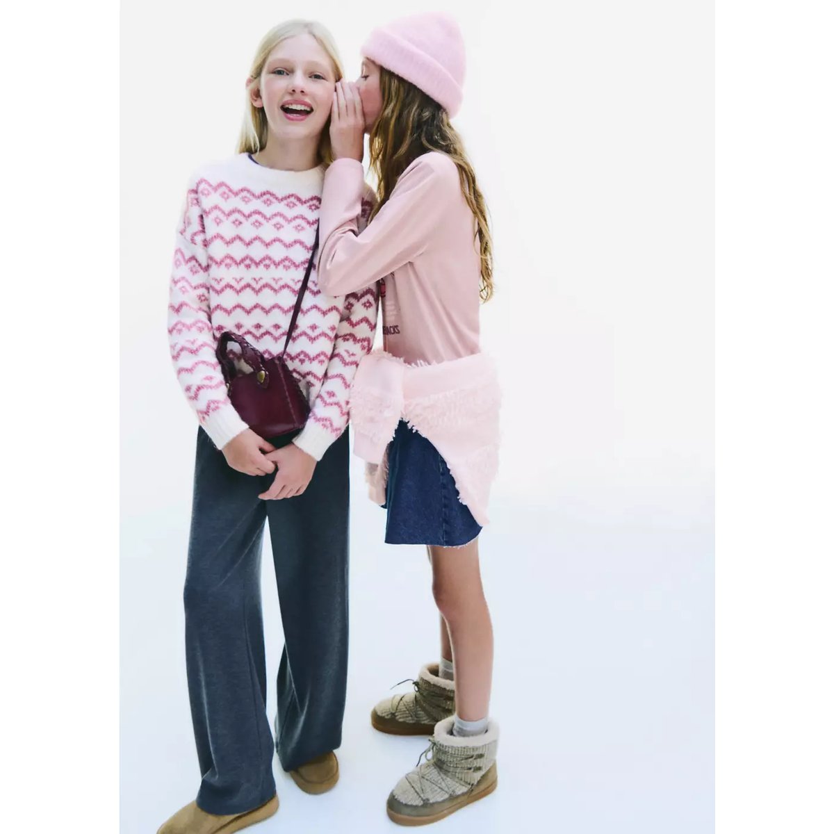 Pantalon wide leg avec nœuds gris anthracite, MANGO KIDS