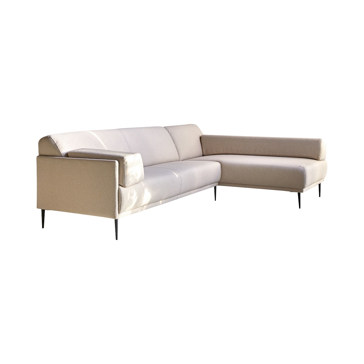 Canapé d'angle en Tissu, FINN beige, TIKAMOON