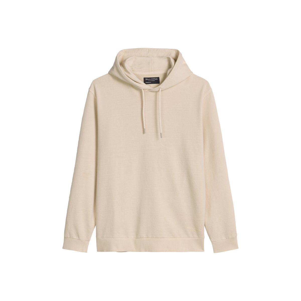 Sweat-shirt à capuche regular garment-dyed avec logo imprimé sur la capuche beige, MARC O'POLO