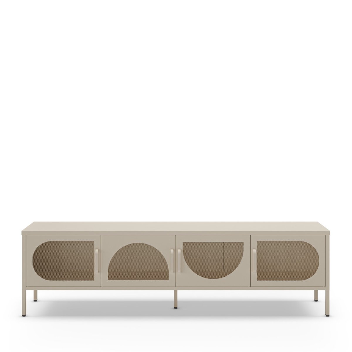Meuble TV 4 portes en métal L180cm- ZIO beige, DRAWER