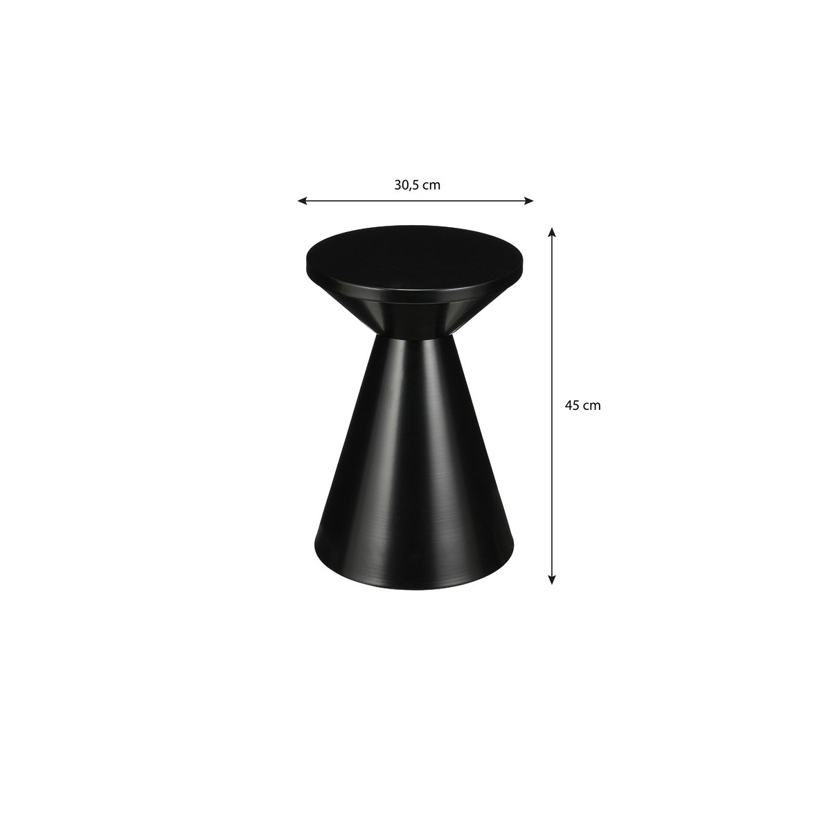 Table d'appoint JIM noir, MICA DECORATIONS