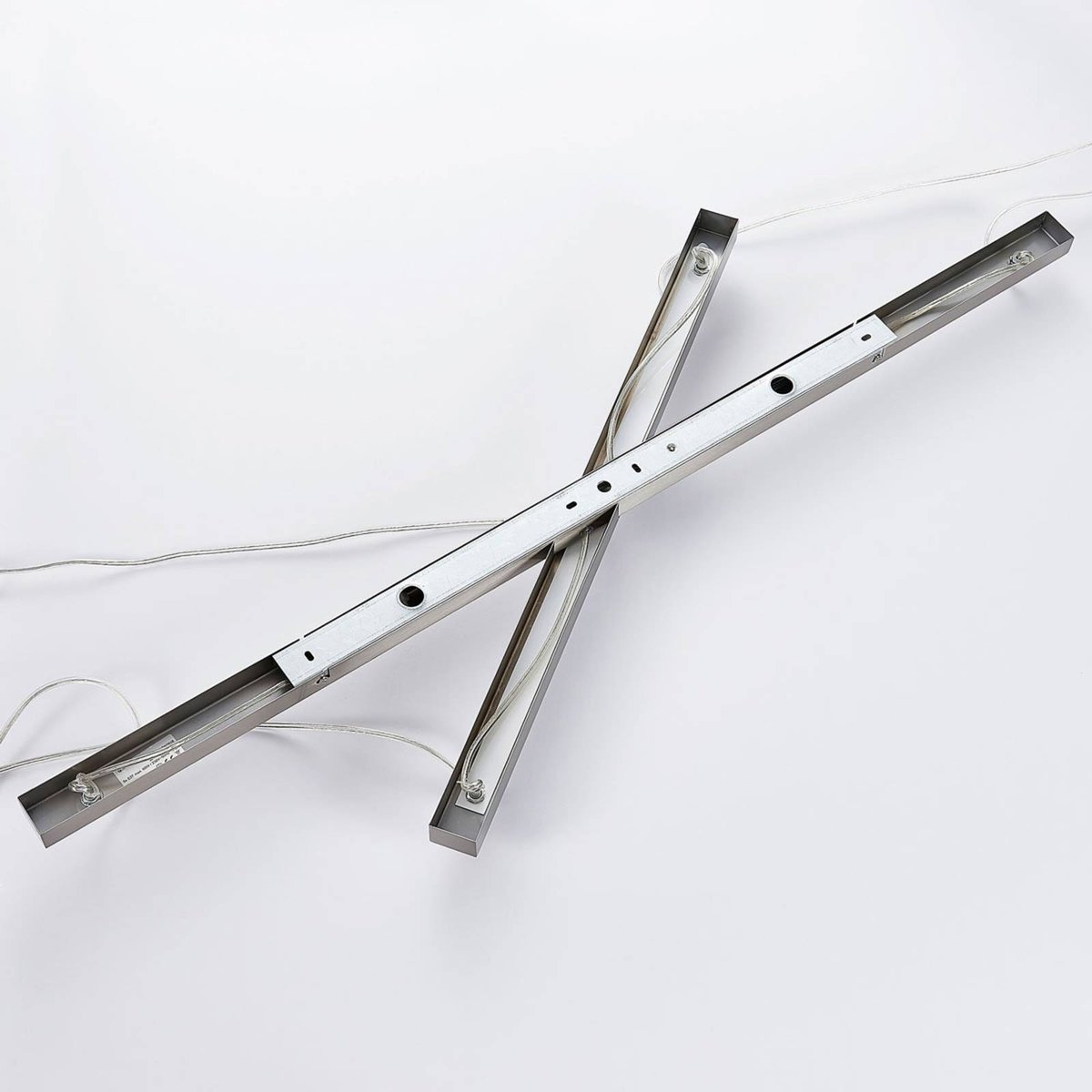 Suspension en textile jeunes, Hermina blanc, marron, gris, beige, noir, nickel satiné, LINDBY