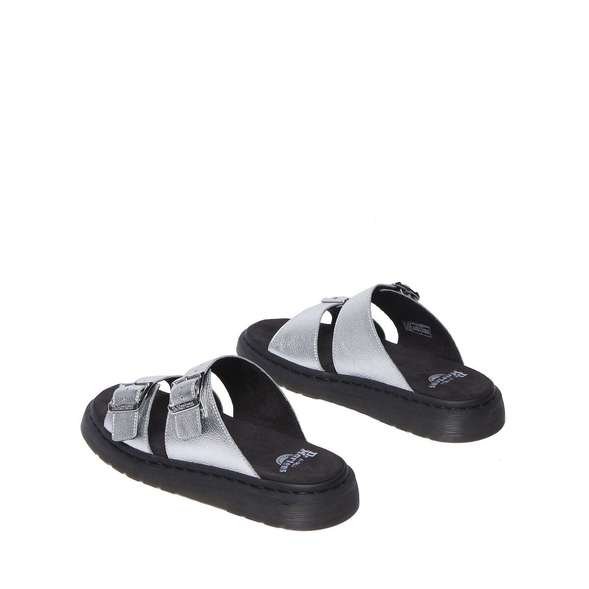 Sabot in pelle Josef Slide Silver Metallic Tumble argent, DR. MARTENS