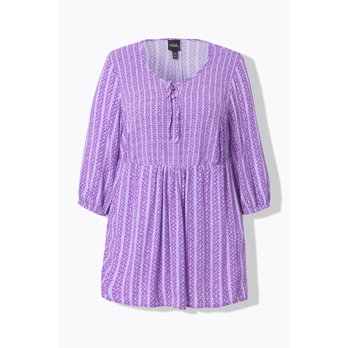 Tunique smockée à fleurs violet, ULLA POPKEN