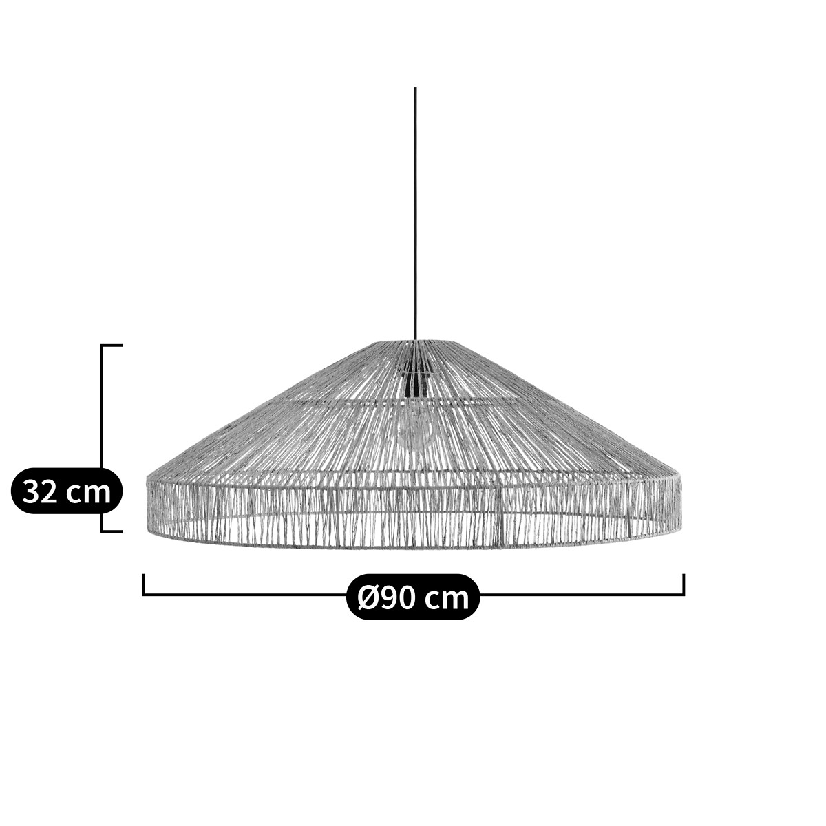 Yaku 90cm Diameter Hemp Ceiling Light natural, LA REDOUTE INTERIEURS