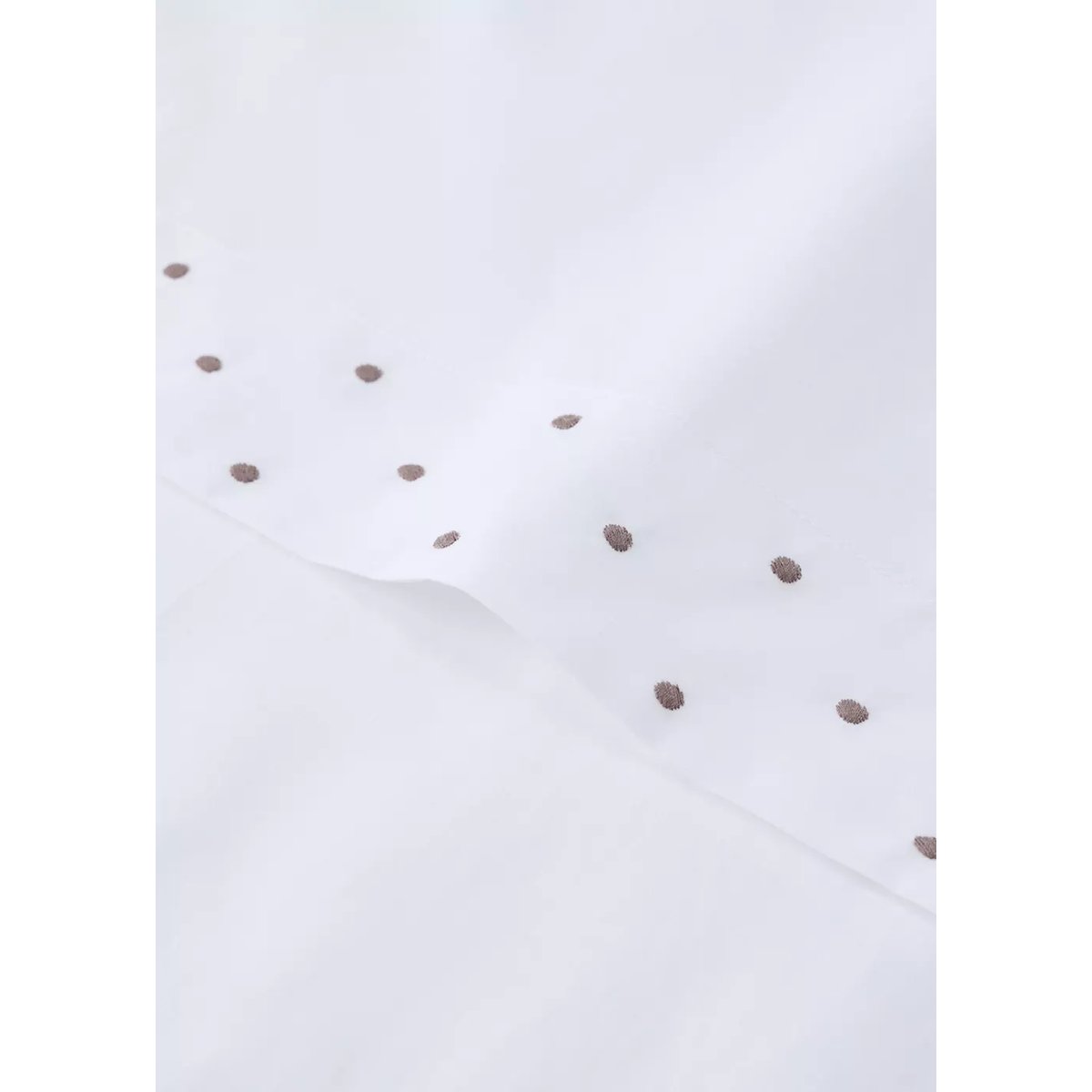 Drap plat percale de coton plumetis lit 90 cm marron moyen, MANGO HOME