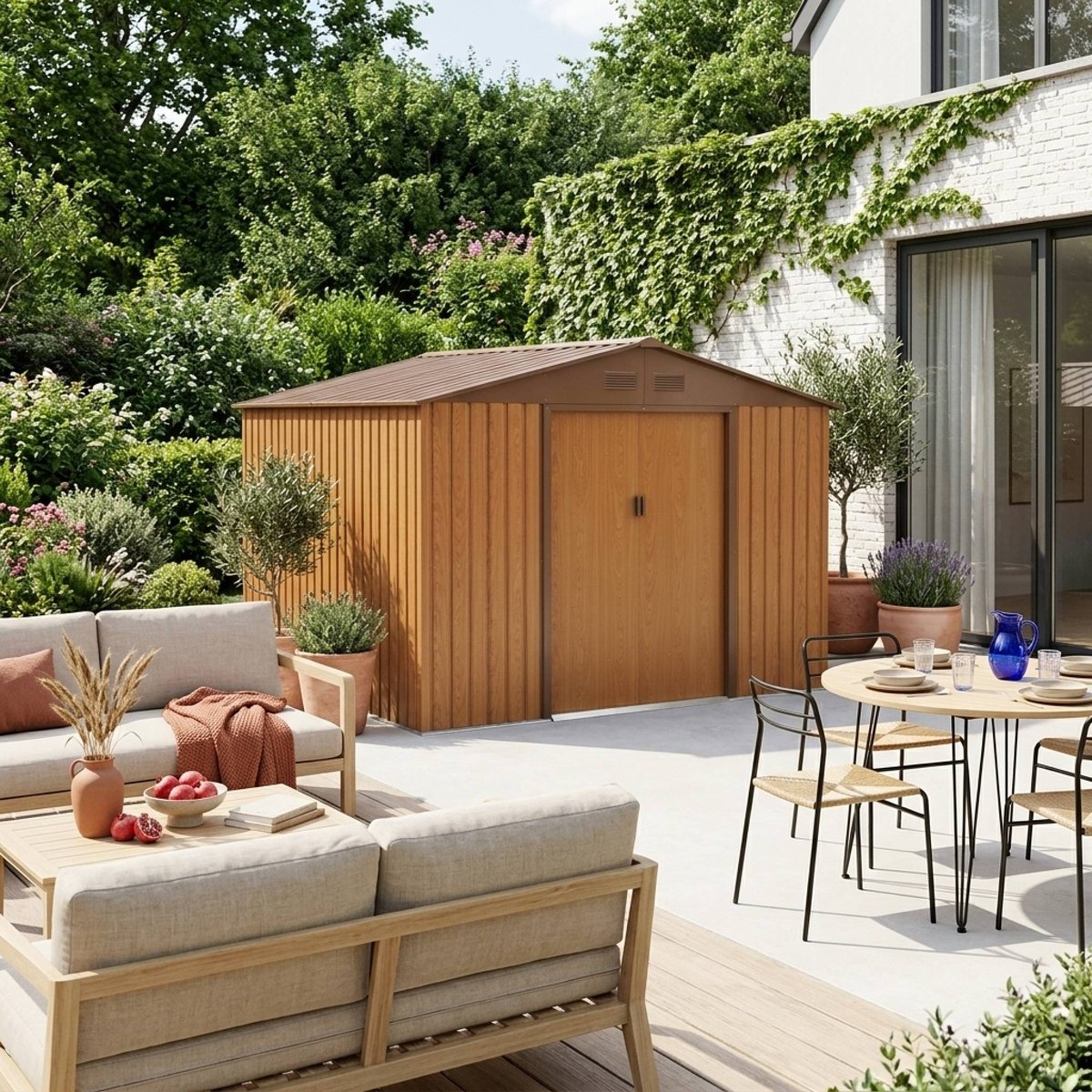 Abri de jardin métal 7,06m² avec kit d'ancrage CALAISIS anthracite, SWEEEK