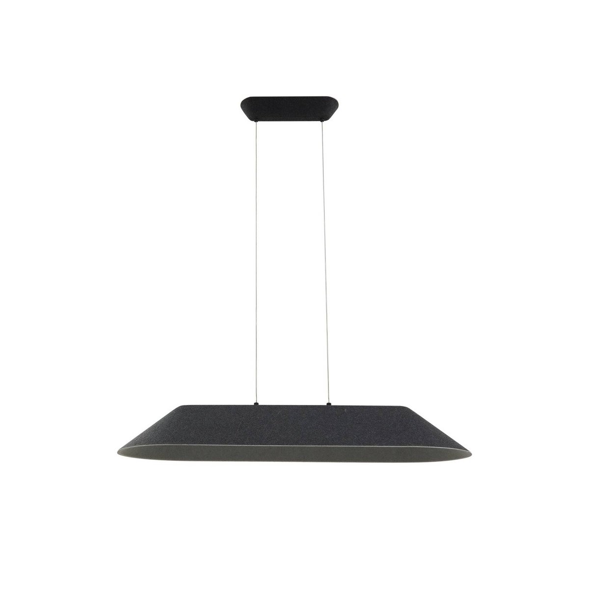 Suspension en textile moderneLED, Naelle noir, gris, LUCANDE