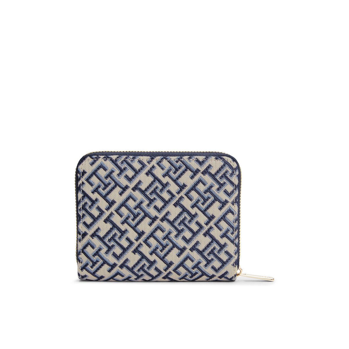 Portemonnee met TH-monogram, FLAP JACQUARD marine/wit, TOMMY HILFIGER