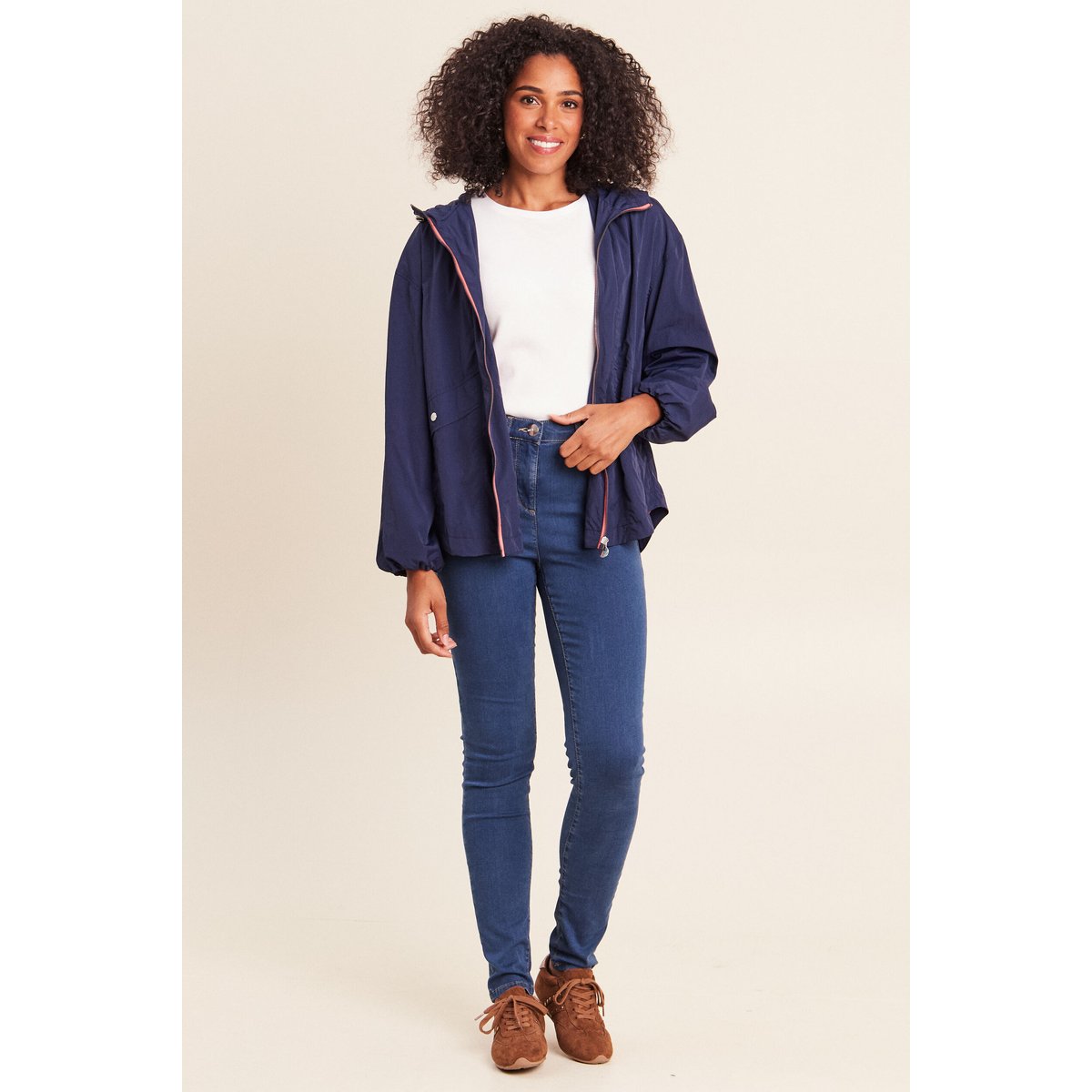Parka ample doublée avec capuche bleu marine, BREAL