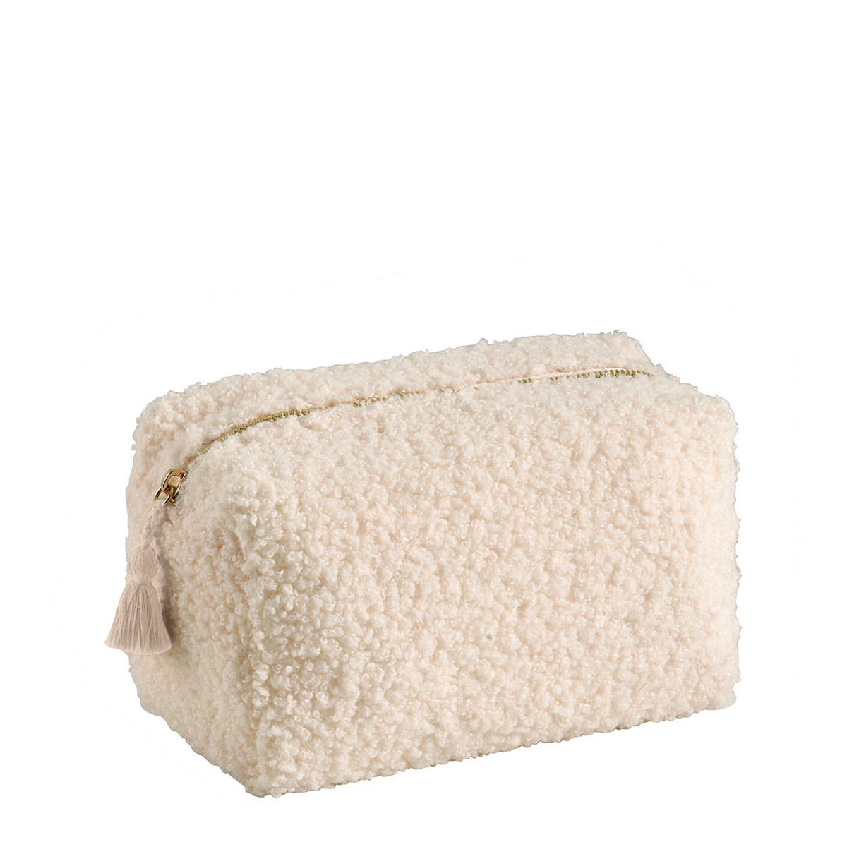 Trousse de toilette rectangulaire Bouclette écrue - Petit modèle autres, MATHILDE M