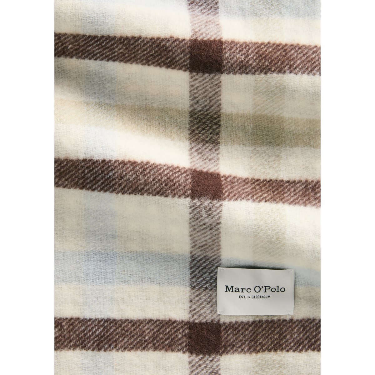 Écharpe en laine double face en laine vierge douce beige, MARC O'POLO