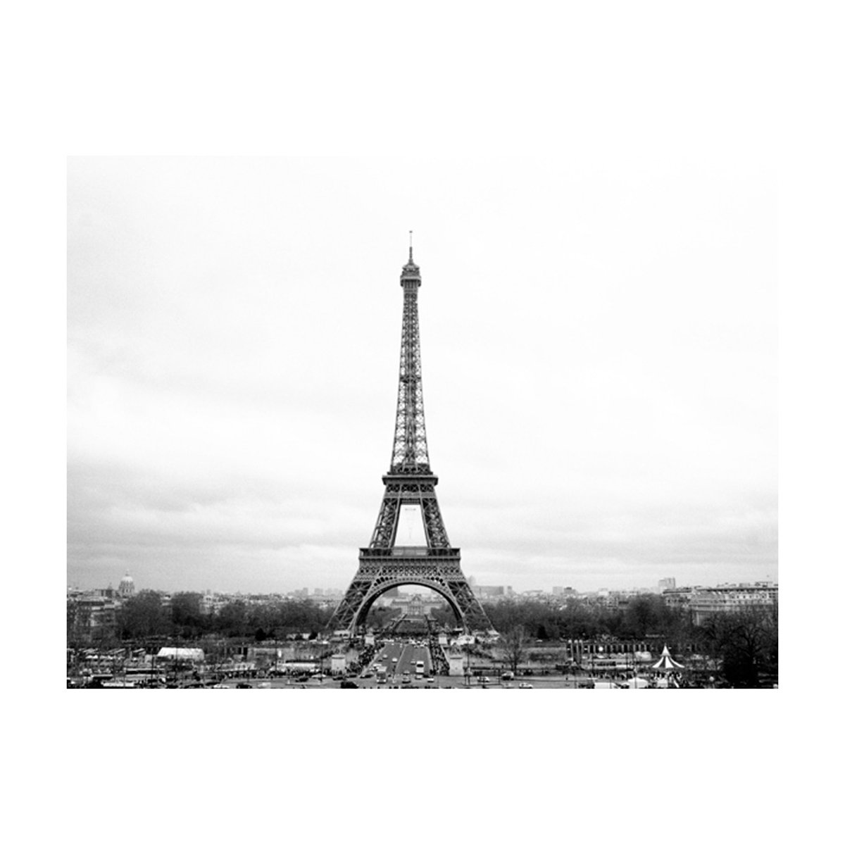 Papier peint intissé panoramique Ville et Architecture Paris : photographie en noir et blanc noir, EDEN