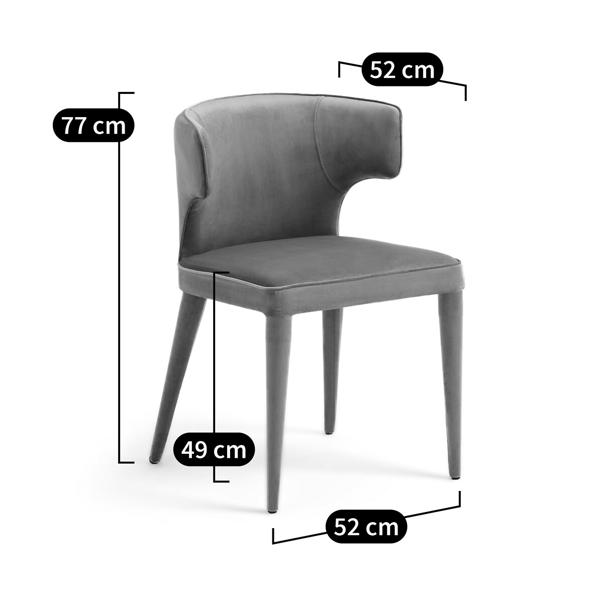 Sedia da tavolo Favinie grigio cincilla, AM.PM