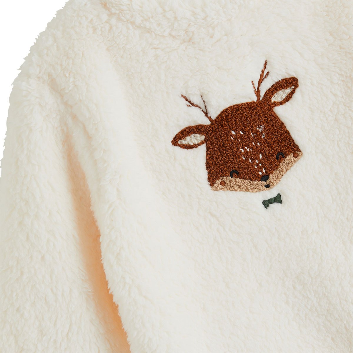 Sweat-shirt bébé en sherpa Oslo ecru, PETIT BEGUIN