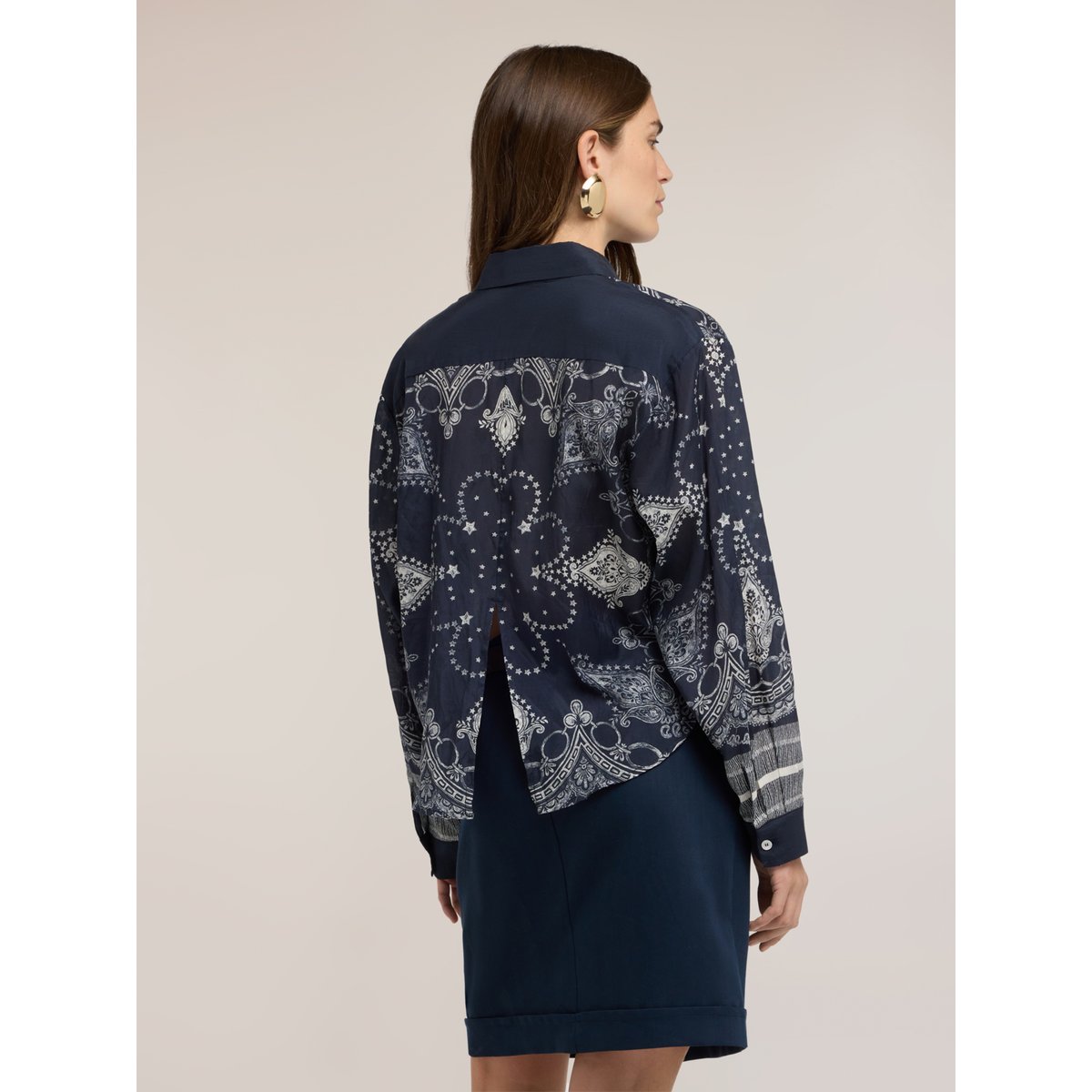 Chemise imprimée bleu, MOTIVI