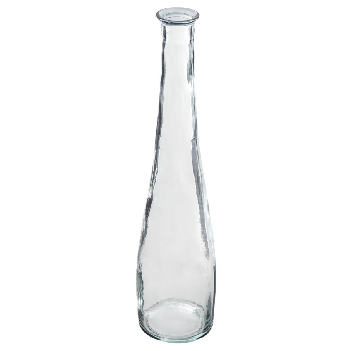 Vase en verre long col H80 cm ULY pétrole, ATMOSPHERA