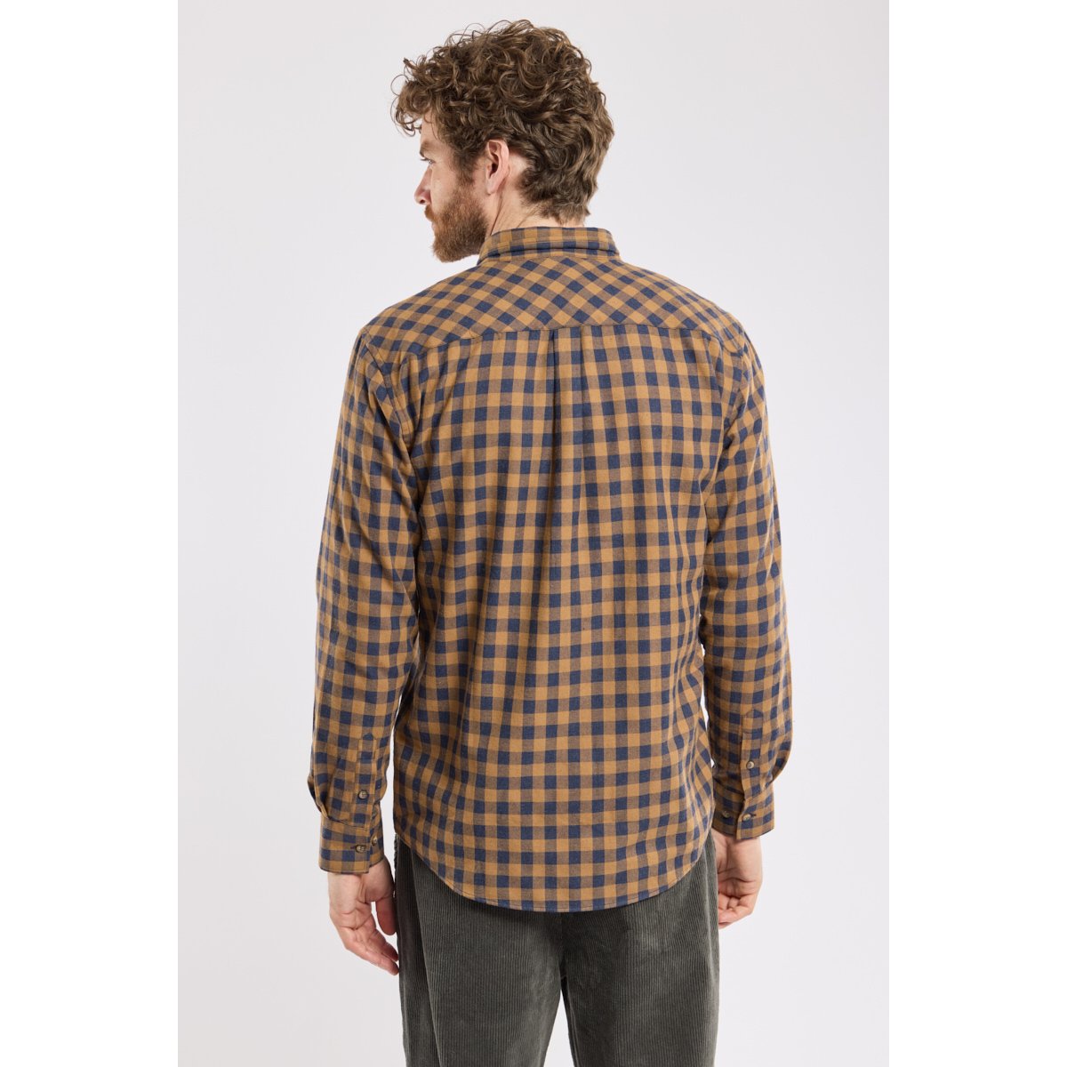 Chemise flanelle carreaux Héritage en coton HERITAGE vichy marine/camel h25, ARMOR-LUX