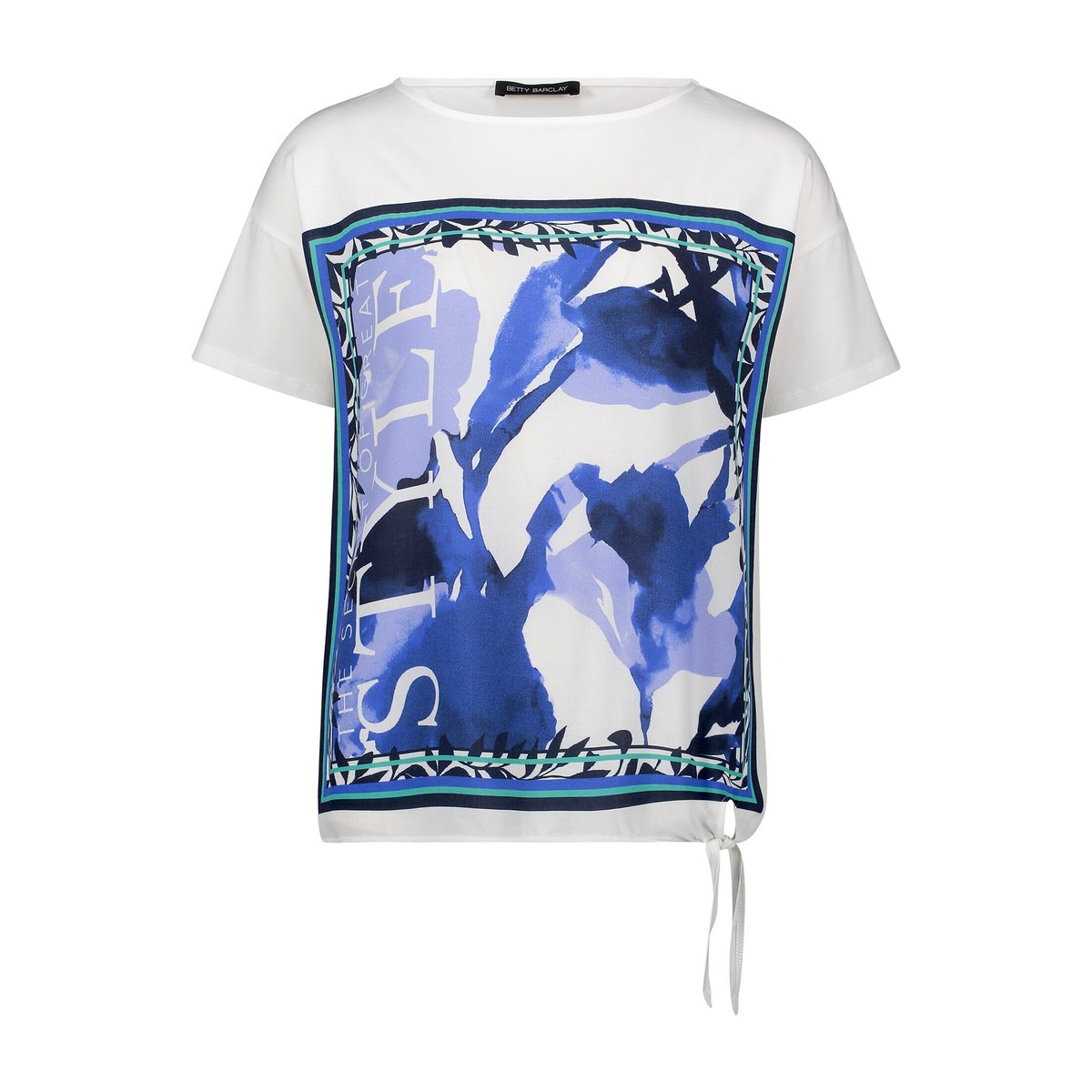 T-shirt façon blouse à nœud patch cream/blue, BETTY BARCLAY