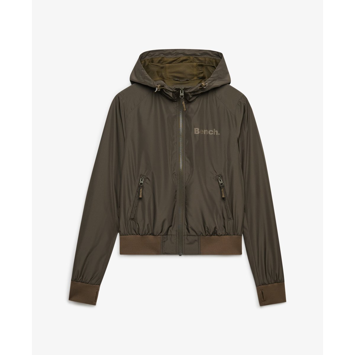 Blouson Bomber à Capuche Bench olive noir/ pépite de chocolat, SUPERDRY