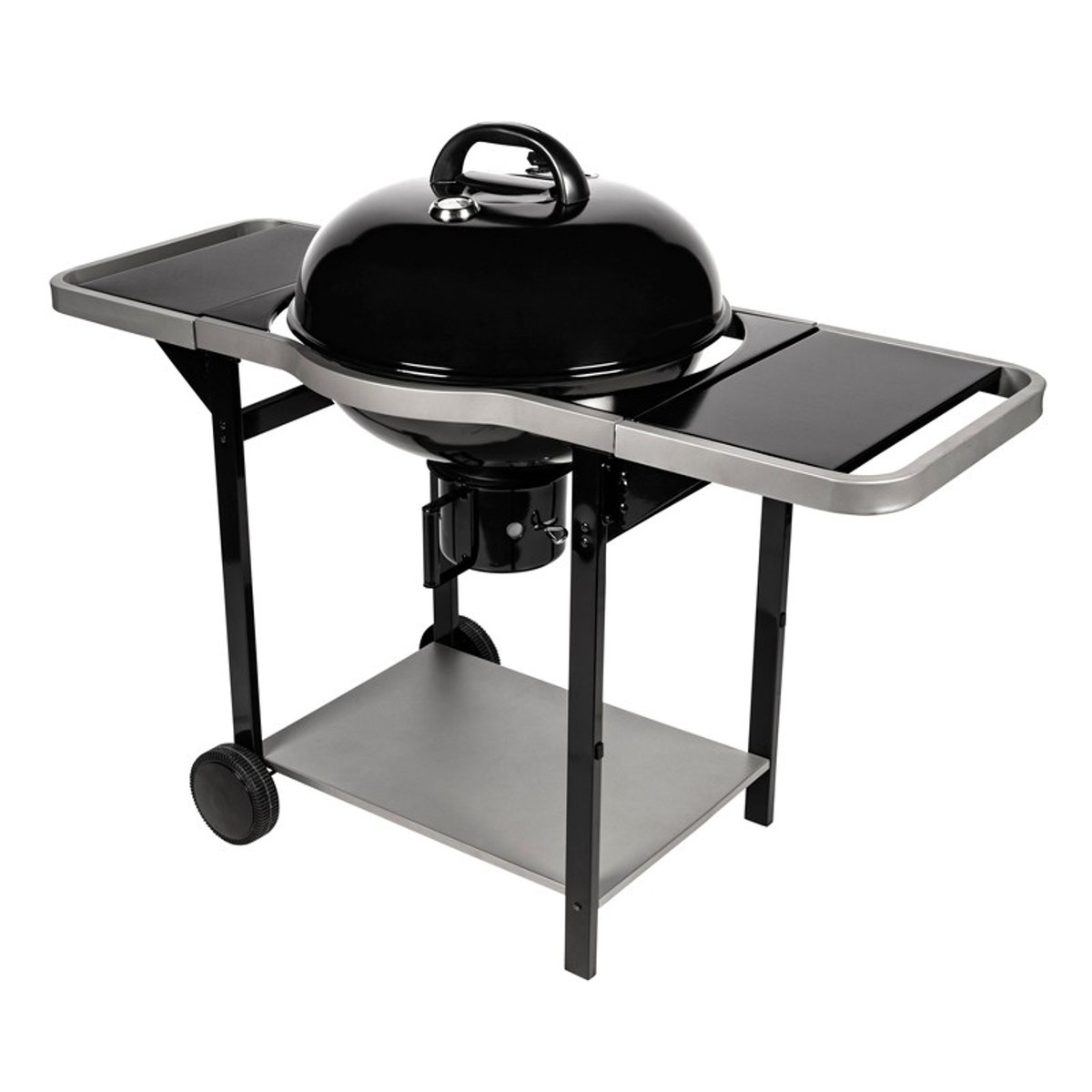 Barbecue à charbon avec cuve en acier noir, SOMAGIC