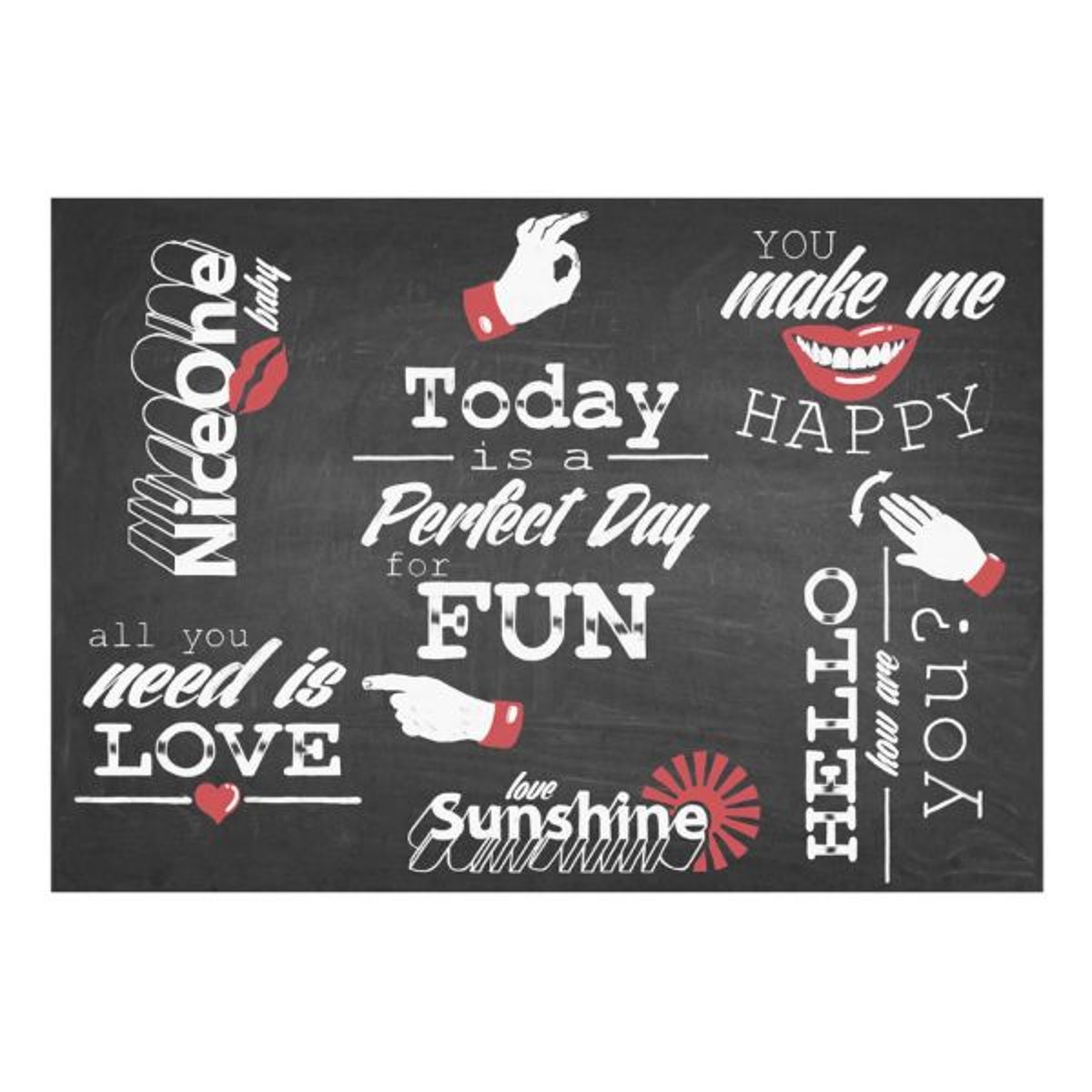 Papier peint intissé panoramique Textes Perfect day blanc, EDEN