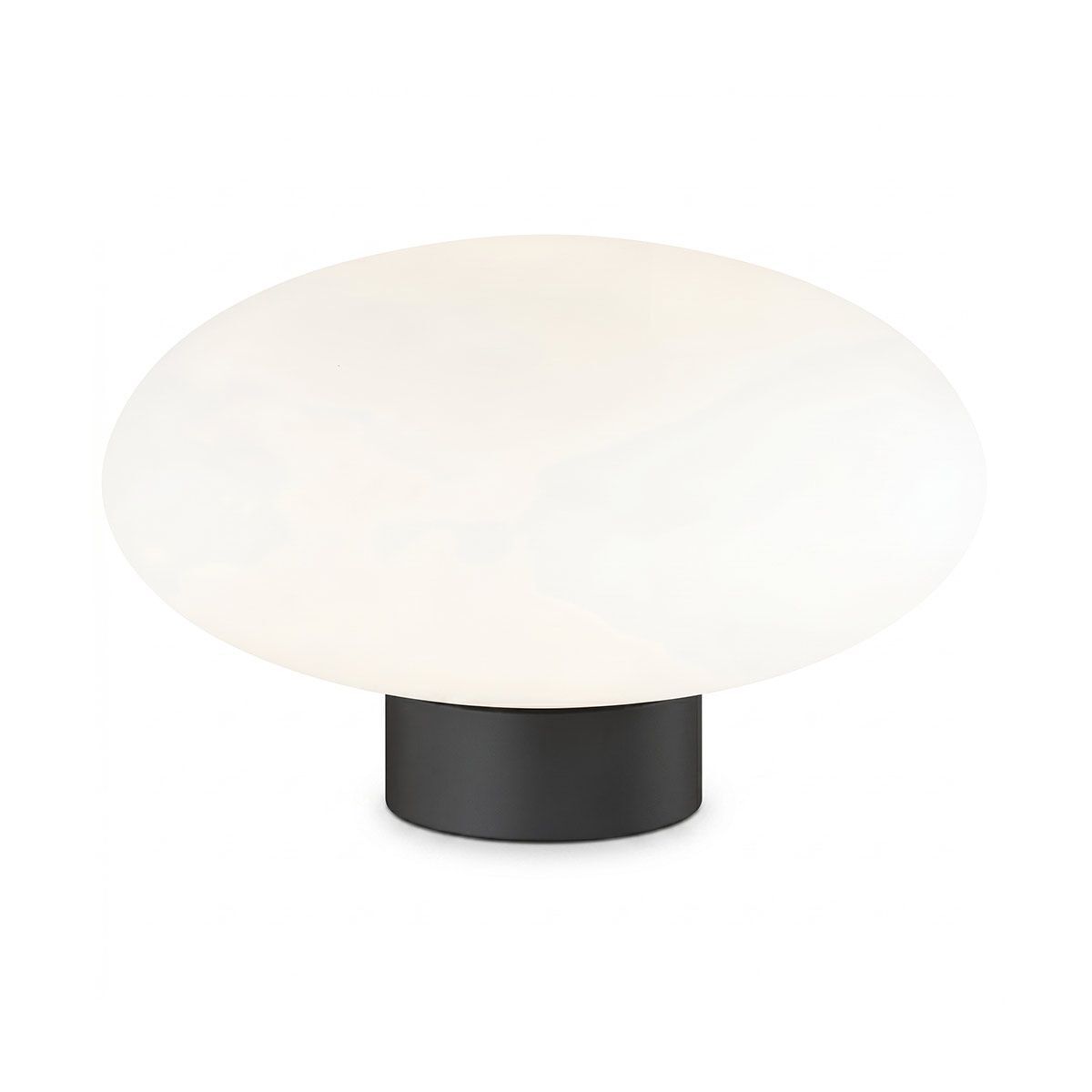 Lampe de table, métal et verre opalin, diamètre 25 cm, ORION noir mat, ALTASSINA