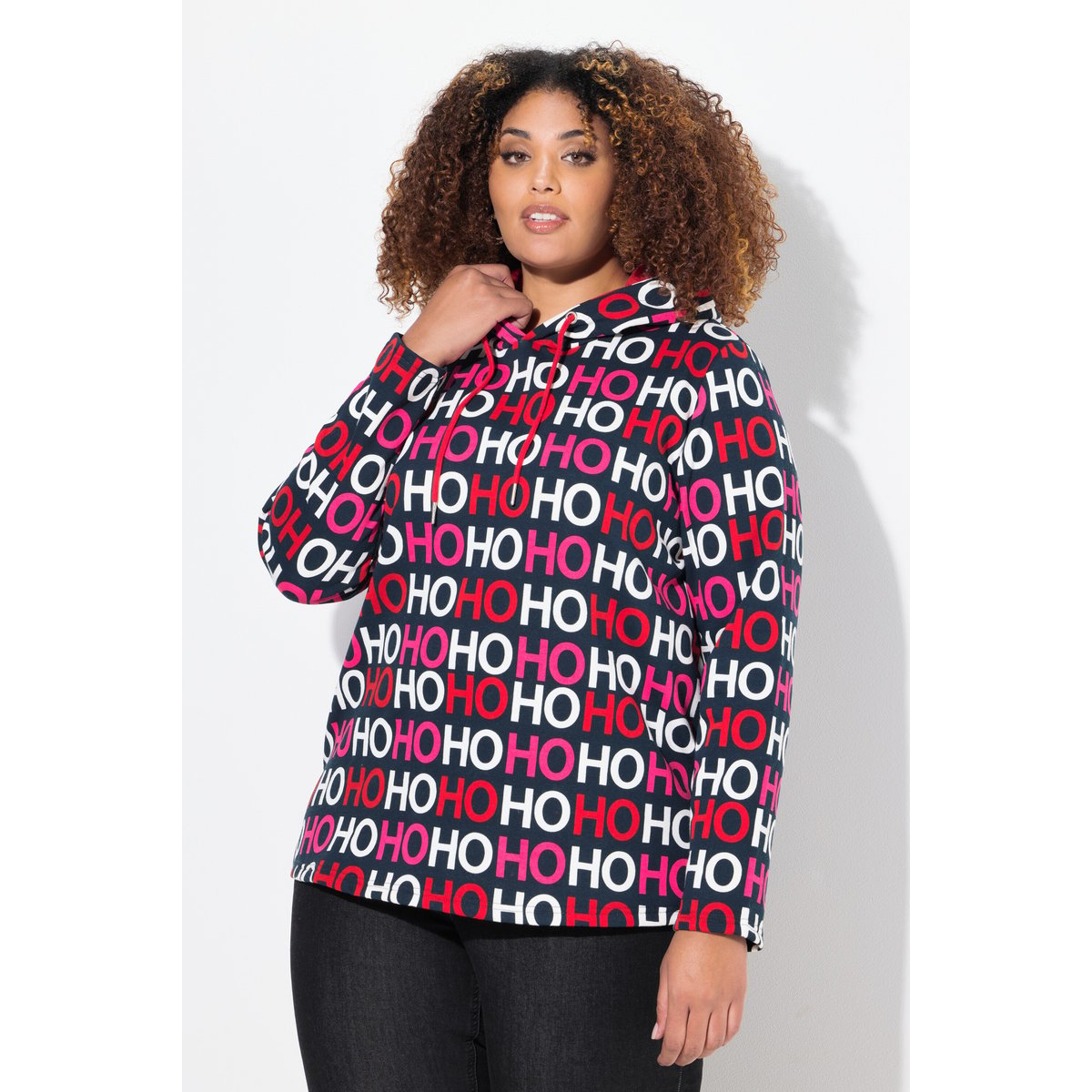 Sweat-shirt classique à capuche et manches marine, ULLA POPKEN