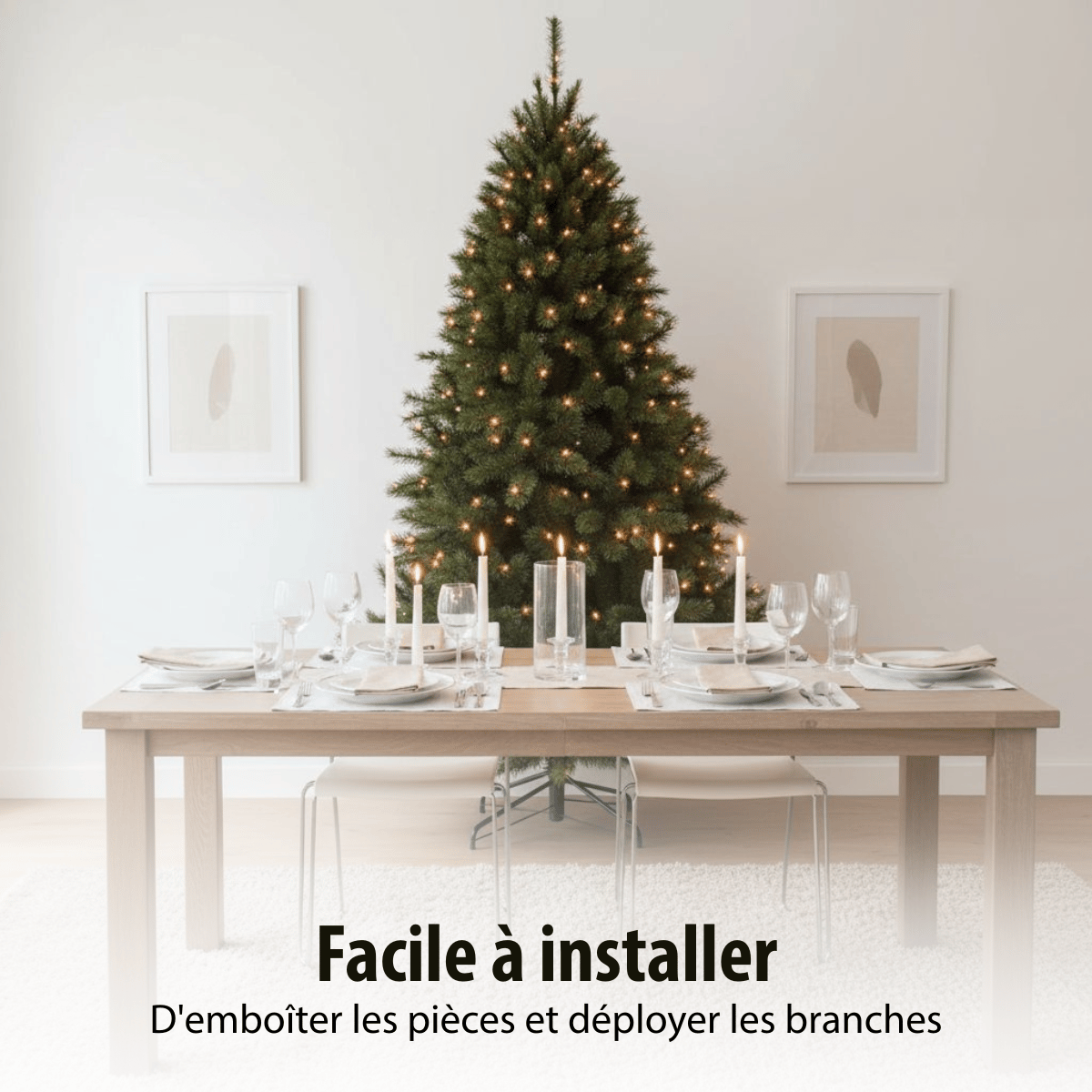 Sapin de Noël artificiel avec LED H185 cm BRISTLECONE vert, TRIUMPH TREE