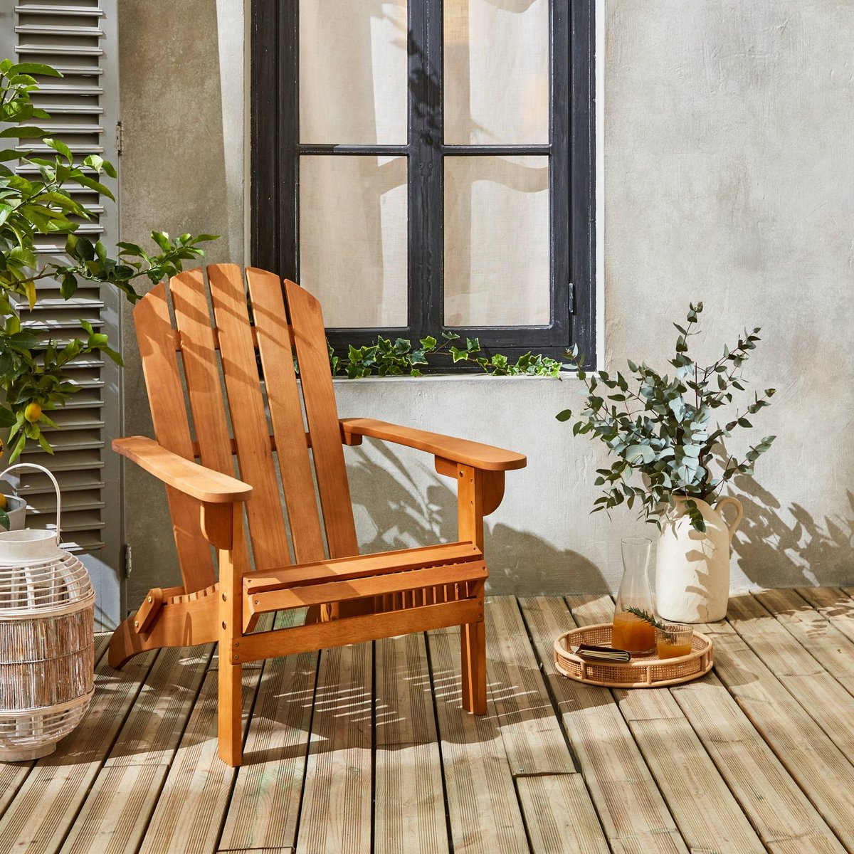 Fauteuil de jardin bois d'eucalyptus ADIRONDACK SALAMANCA bois, SWEEEK