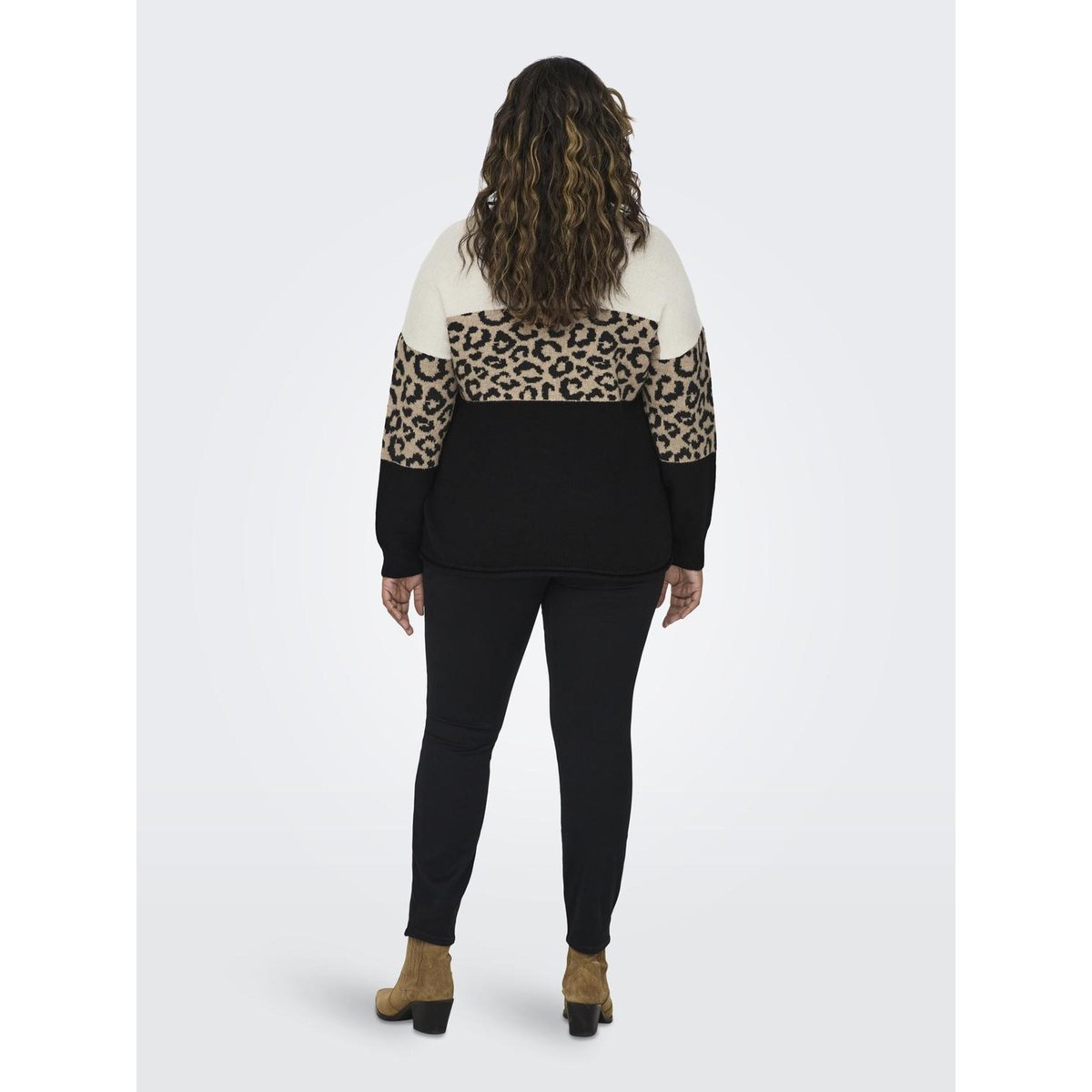 Sweat imprimé léopard noir/beige/blanc, ONLY CARMAKOMA