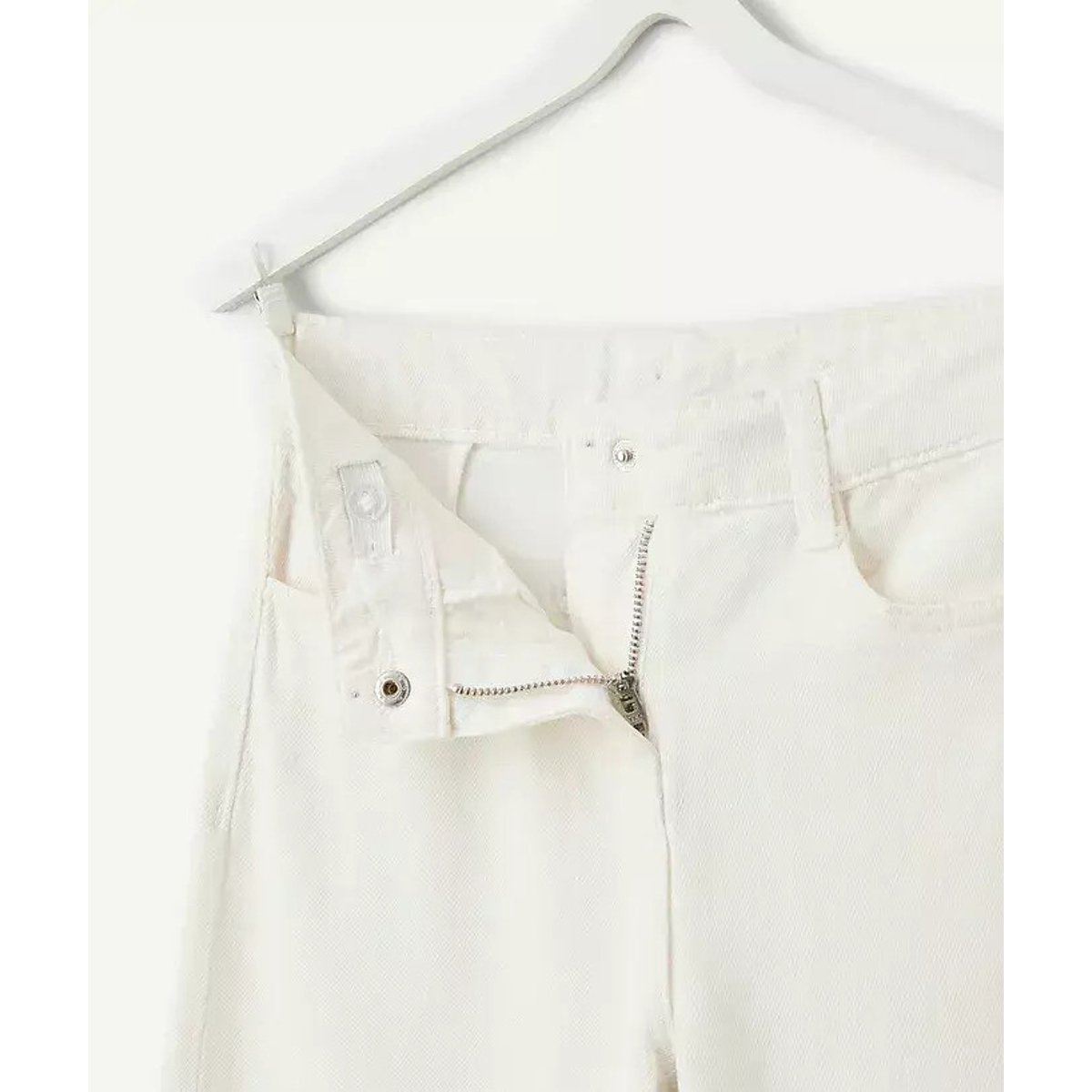 Pantalon large avec sequins bas de jambe ecru, TAPE A L'OEIL