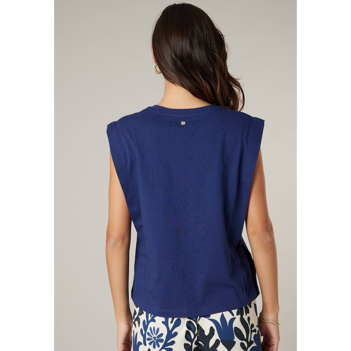 T-shirt femme en coton jersey OREZIA navy, DEELUXE